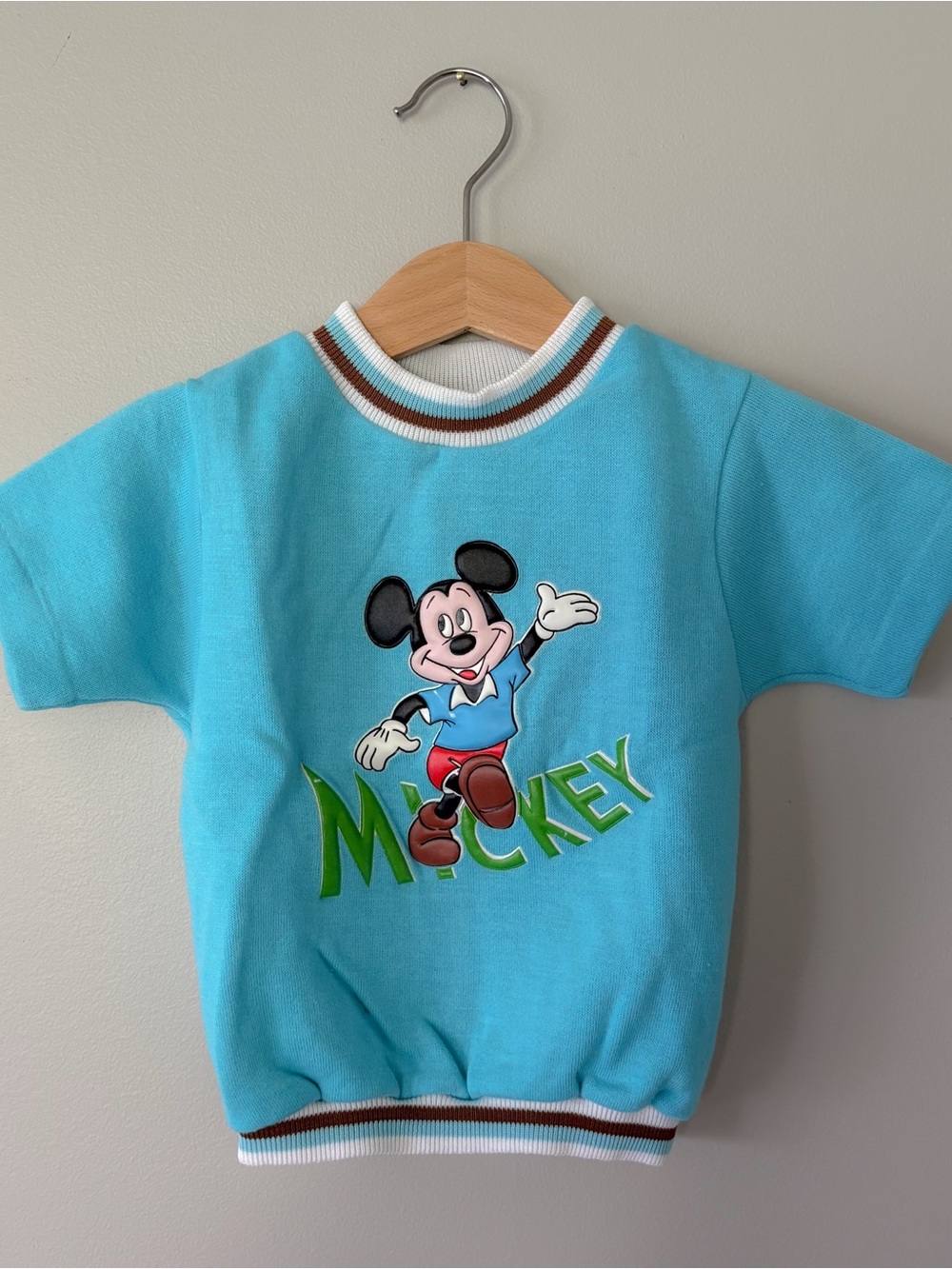 Vintage Light Blue Mickey Mouse Kids Sweatshirt